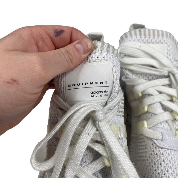 adidas EQT Support ADV Primeknit Triple White Men's Running Shoe Size 9 - Picture 5 of 6